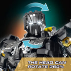Mesiondy Obsidian Enforcer Mech Building Kit – 2362 PCS Premium Brick System | Energy Whip Effects | Light-Up Reactor Details