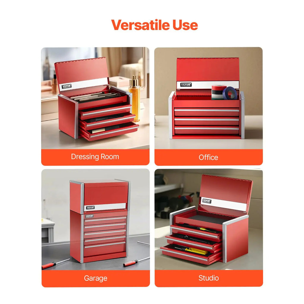 Portable Mini Steel Tool Box with Drawers