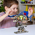 Mechanical Half-Cut Shark Building Set 🦈 – 687 PCS, Hand-Cranked Moving Action, 9" Tall STEM Toy for Kids & Adults ⚙️