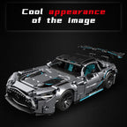 Mesiondy Silver Arrow GT Black Series Building Kit – 1466 PCS Premium Brick System | 1:14 Scale German Supercar | AMG Racing Livery