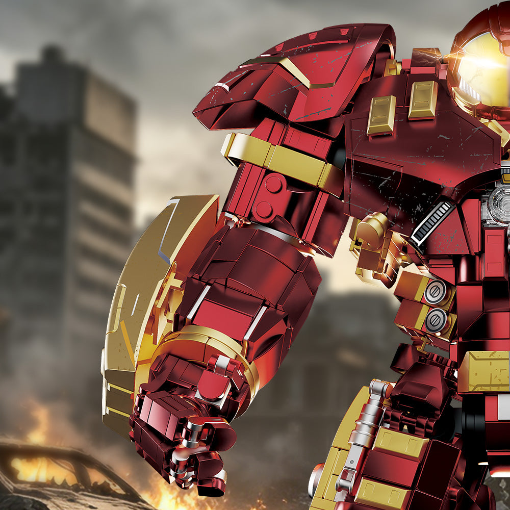 Mesiondy Titan-Class Heavy Armor Mech Building Kit – 2600+ PCS Premium Brick System | Semi-Mechanical Deconstructed Collectible | Light-Up Eye Effects