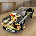 Mesiondy Classic GT Muscle Car Building Kit – 1680 PCS Premium Brick System | Vintage American Sport Coupe | Supercharged Engine Detail