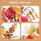 Mesiondy Eternity Flowers Bouquet Building Kit – 813 PCS DIY Artificial Floral Arrangement | Premium Brick System | Gift-Ready Box