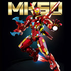 Ultimate Red & Gold Mecha Building Set – 13.8" Tall Armored Figure with 1,568 PCS, Full Articulation & Dual Energy Blades
